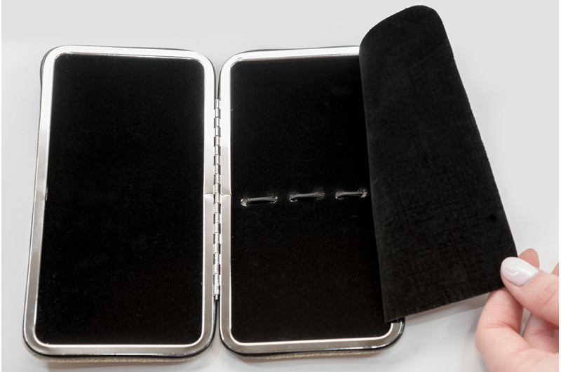 Estuche magnético para pinzas (con purpurina), gris