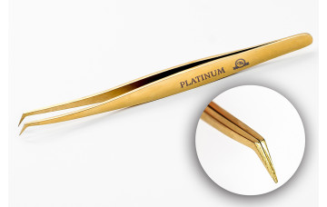 Pinza para pestañas PLATINUM VT Plasma Gold dorada