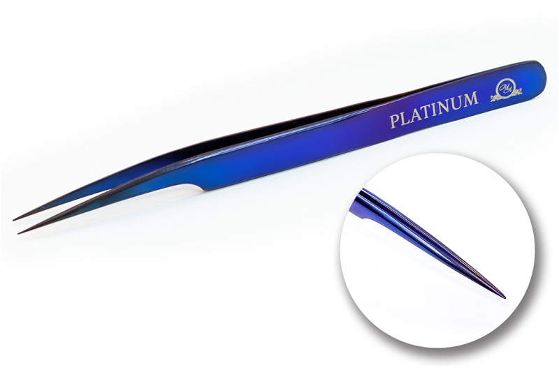 Pinza para pestañas PLATINUM Plasma recta multicolor
