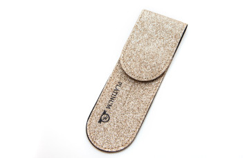 Estuche para 2 pinzas, con purpurina, oro
