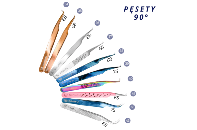 Pinza para extensiones de pestañas ET 15 Mini Stars PLATINUM