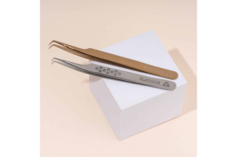 Pinza para extensiones de pestañas ET 15 Mini Stars PLATINUM