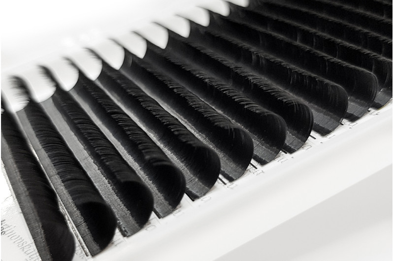 Pestañas para extensiones PLATINUM, mix D 0.07, 8–14 mm – paleta de 20 líneas