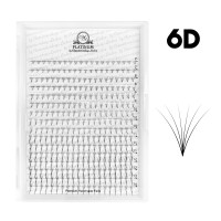 Abanicos para extensión de pestañas PLATINUM 6D 0,07, curvatura D, 7–14 mm