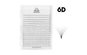 Abanicos para extensión de pestañas PLATINUM 6D 0,07, curvatura C, 7–14 mm