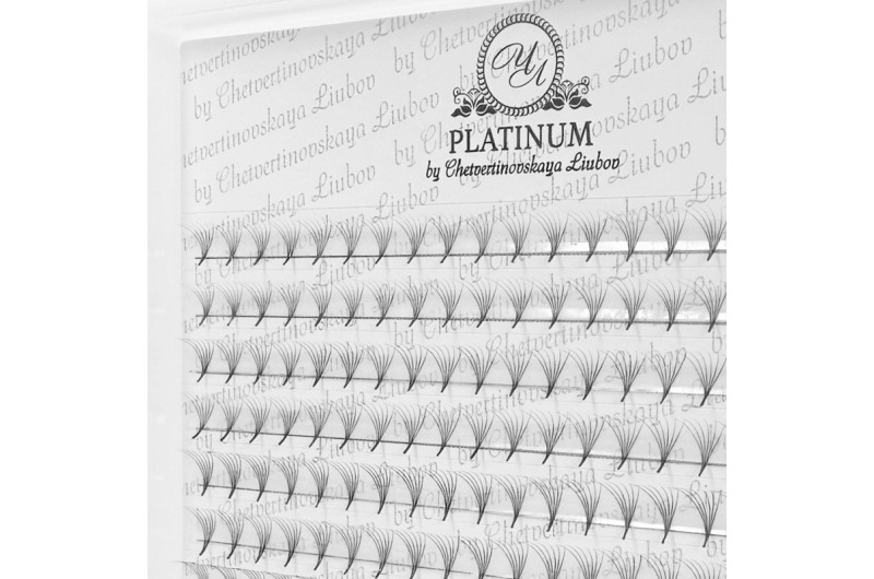 Abanicos para extensión de pestañas PLATINUM 6D 0,07, curvatura C, 7–14 mm